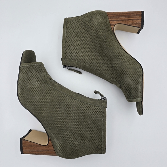 Sanctuary Ready Peep Toe Booties, Olive Oil (Green) Leather, Women's Size 9M - Picture 13 of 16